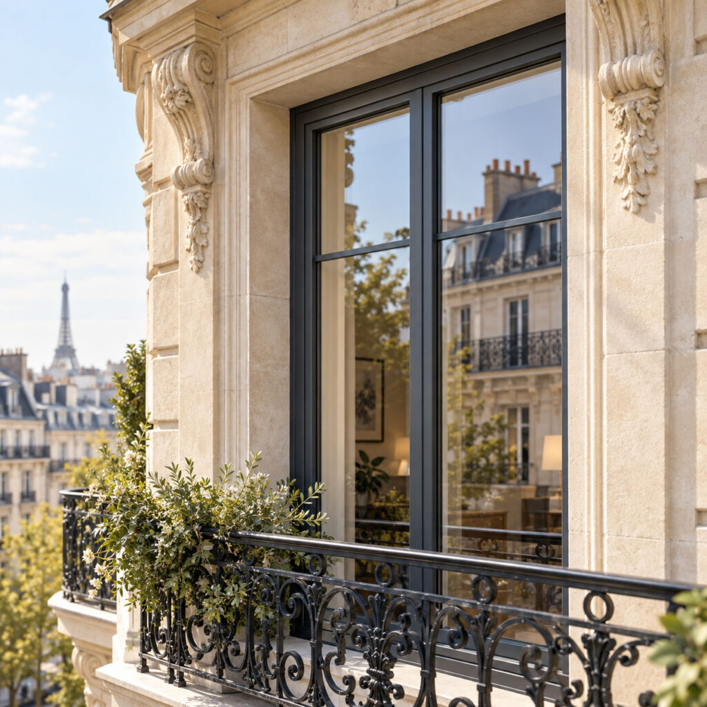 Fenêtre aluminium sur mesure posée à Paris